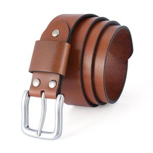Handcrafted Burnt Orange Full Grain Leather Belt For Men - Free Personalization